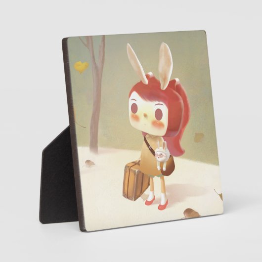 Plaque Photo Petite fille perdue dans la forêt (Recto)