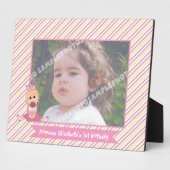 Plaque Photo Petite princesse et couronne filles 1er anniversai (Côté)
