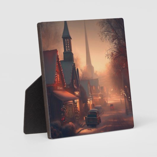 Plaque Photo Petite ville de Noël 4 (Recto)