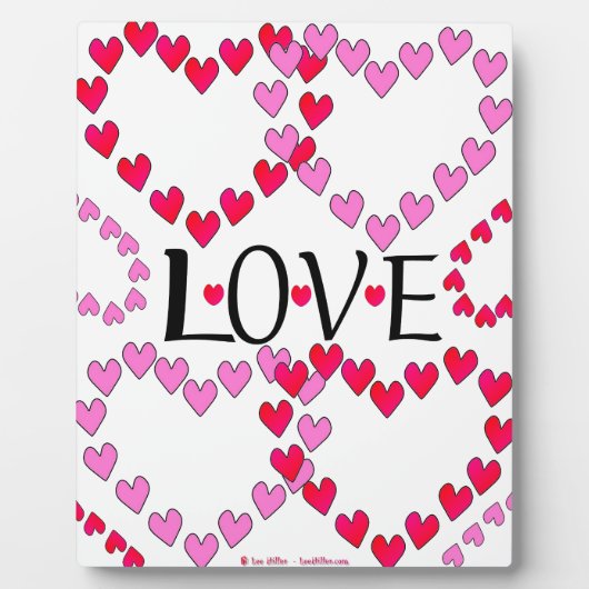 Plaque Photo Petits coeurs rose rouge AMOUR (Devant)