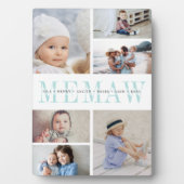 Plaque Photo Petits-enfants "Memaw" personnalisés 6 Photo Colla (Devant)