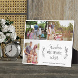 Plaque Photo Petits-enfants photo collage grand-mère<br><div class="desc">Collage photo de famille avec un cadeau de conservation de citation réfléchi pour grand-mère.</div>