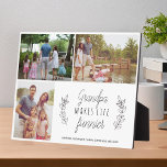 Plaque Photo Petits enfants photo collage grand-parents font la<br><div class="desc">Un collage photo de famille avec une citation réfléchie et modifiable faisant un cadeau élégant et mignon de conservation pour grands-parents à l'occasion d'un anniversaire,  d'une Fête des pères ou de la fête des mères. Fête des grands-parents ou Noël.</div>