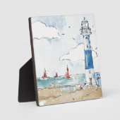 Plaque Photo Phare bleu et blanc (Recto)