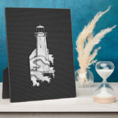 Plaque Photo Phare Chrome Style sur fibre de carbone (Côté)