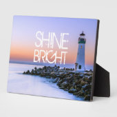 Plaque Photo Phare lumineux Pastel Sunset Rocky Beach (Côté)