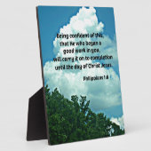 Plaque Photo Philippiens 1:6 Etant confiant de ceci, ... (Côté)