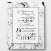 Plaque Photo Philippiens 3:8 "GAIN CHRIST" Écriture Tabletop (Devant)