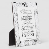 Plaque Photo Philippiens 3:8 "GAIN CHRIST" Écriture Tabletop (Côté)