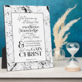 Plaque Photo Philippiens 3:8 "GAIN CHRIST" Écriture Tabletop (Côté)