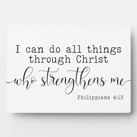 Plaque Photo Philippiens 4:13 Bible Scripture Ferme Signe (Devant)