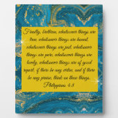 Plaque Photo Philippiens 4:8 (Devant)