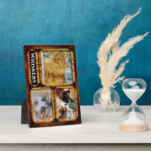 Plaque Photo Phocollage de Pet memorial | bamboo wood framework (Côté)