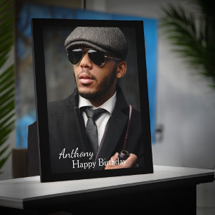 Plaque Photo Photo Anniversaire Black Trim Easel Personnaliser
