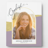 Plaque Photo Photo Arché moderne Purple & Gold Graduation (Devant)