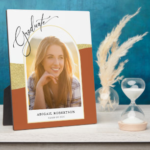 Plaque Photo Photo Arché moderne Terracotta & Gold Graduation