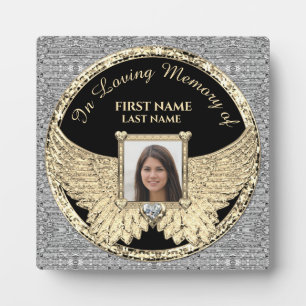 Plaque Photo Photo Argent et Or En Mémoire Affectueuse