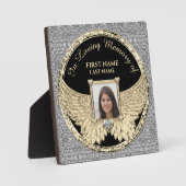 Plaque Photo Photo Argent et Or En Mémoire Affectueuse (Recto)