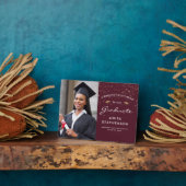 Plaque Photo Photo Burgundy White Gold Keepsaké (Côté)