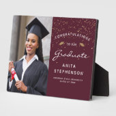 Plaque Photo Photo Burgundy White Gold Keepsaké (Côté)