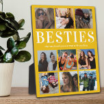 Plaque Photo Photo cadeau Bestie | Meilleur ami<br><div class="desc">Plaque photo d'amitié personnalisée avec un arrière - plan jaune doré qui peut être changée en n'importe quelle couleur,  9 photos de vous et votre bestie,  et une citation mignonne meilleur ami.</div>