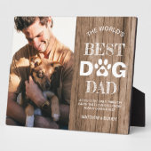Plaque Photo Photo & Citation Rustique 'Best Dog Dad' (Côté)