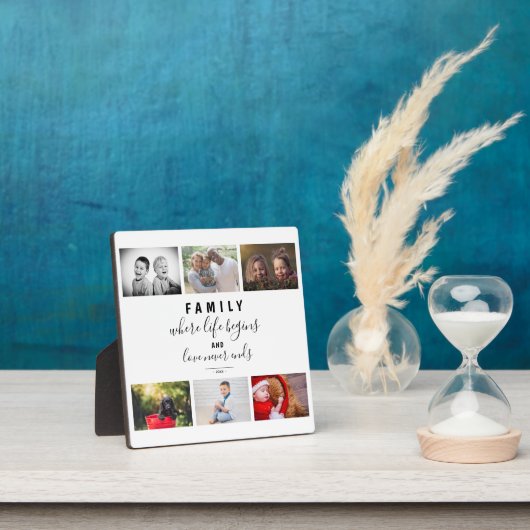 Plaque Photo Photo Collage de script moderne Famille Keepsaké d (Insitu)