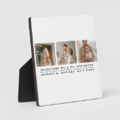 Plaque Photo Photo Collage moderne & Gris Meilleur Papa Jamais  (Recto)