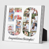 Plaque Photo Photo Collage Numéro 50 Anniversaire (Côté)