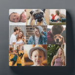 Plaque Photo Photo Collage photos de famille personnalisées<br><div class="desc">Customisez cette plaque de chevalet avec vos photos préférées des enfants, des animaux de compagnie, de la famille, des vacances, des souvenirs spéciaux, et plus encore. Facile à utiliser modèle. Jusqu'à neuf images. Créez une galerie de collage photo simple et instantanée que vous pouvez afficher. Envoyez-moi un courriel à info@lddesignloft.com...</div>
