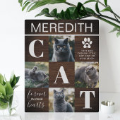 Plaque Photo Photo commémorative de chats en bois rustique