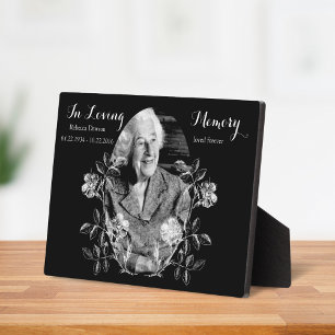 Plaque Photo Photo commémorative Vintage Fleur Souvenir Garde