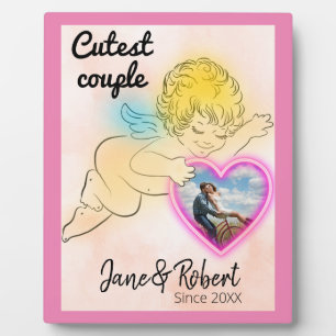 Plaque Photo Photo couple mignonne enregistrer la date carte po