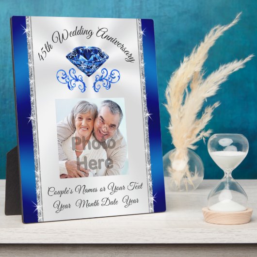 Plaque Photo Photo Custom 45 Year Wedding Anniversary Gift (Côté)