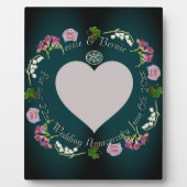 Plaque Photo Photo Custom Floral Heart Anniversaire Mariage (Devant)
