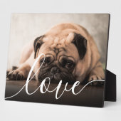 Plaque Photo Photo d'amour d'animal de compagnie écriture moder (Côté)