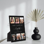 Plaque Photo Photo d'anniversaire collage noir blanc meilleurs<br><div class="desc">Un cadeau d'amis pour le 21e anniversaire d'une femme, célébrant sa vie avec un collage de 6 de vos photos d'elle, de ses amis, de sa famille, de son intérêt ou de ses animaux de compagnie de haute qualité. Personnalisez et ajoutez son nom, son âge de 21 ans et vos...</div>