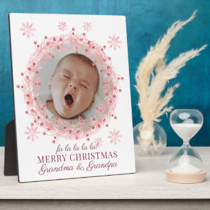 Plaque Photo Photo de bébé à Noël pour grand-mère et grand-père