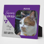 Plaque Photo Photo de chat Sympathy Keepsaké Pet Memorial viole (Côté)