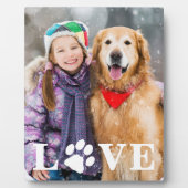 Plaque Photo Photo de chien AMOUR Empreinte de patte de compagn (Devant)