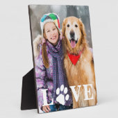 Plaque Photo Photo de chien AMOUR Empreinte de patte de compagn (Côté)