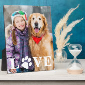 Plaque Photo Photo de chien AMOUR Empreinte de patte de compagn (Côté)