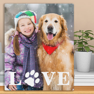 Plaque Photo Photo de chien AMOUR Empreinte de patte de compagn