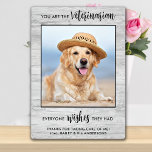 Plaque Photo Photo de chien animal de compagnie Merci vétérinai<br><div class="desc">Dites "Merci" à votre merveilleux vétérinaire avec une jolie plaque photo personnalisée pour animal de compagnie du chien! "Vous êtes le Vétérinaire... tout le monde aimerait qu'ils aient eu !" Personnalisez avec le message de l'animal, son nom et sa photo préférée. Ce cadeau d'appréciation vétérinaire sera un trésor. DROIT D'AUTEUR...</div>