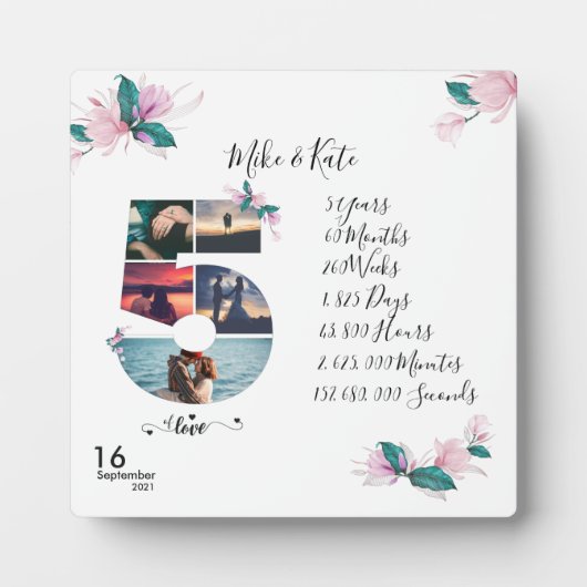 Plaque Photo Photo de collage Love Couple Anniversary (Devant)