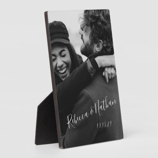 Plaque Photo Photo de couple amour personnalisé Date de mariage (Côté)