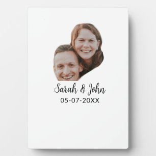 Plaque Photo Photo de couple avec nom et date simple mariage
