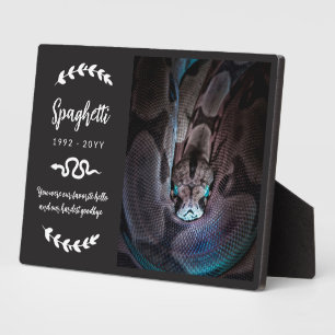 Plaque Photo Photo de deuil de serpent de compagnie avec verdur