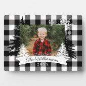 Plaque Photo Photo de famille de l'Arbre à pin rustique de Buff (Devant)