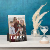 Plaque Photo Photo de famille et nom vertical (Côté)